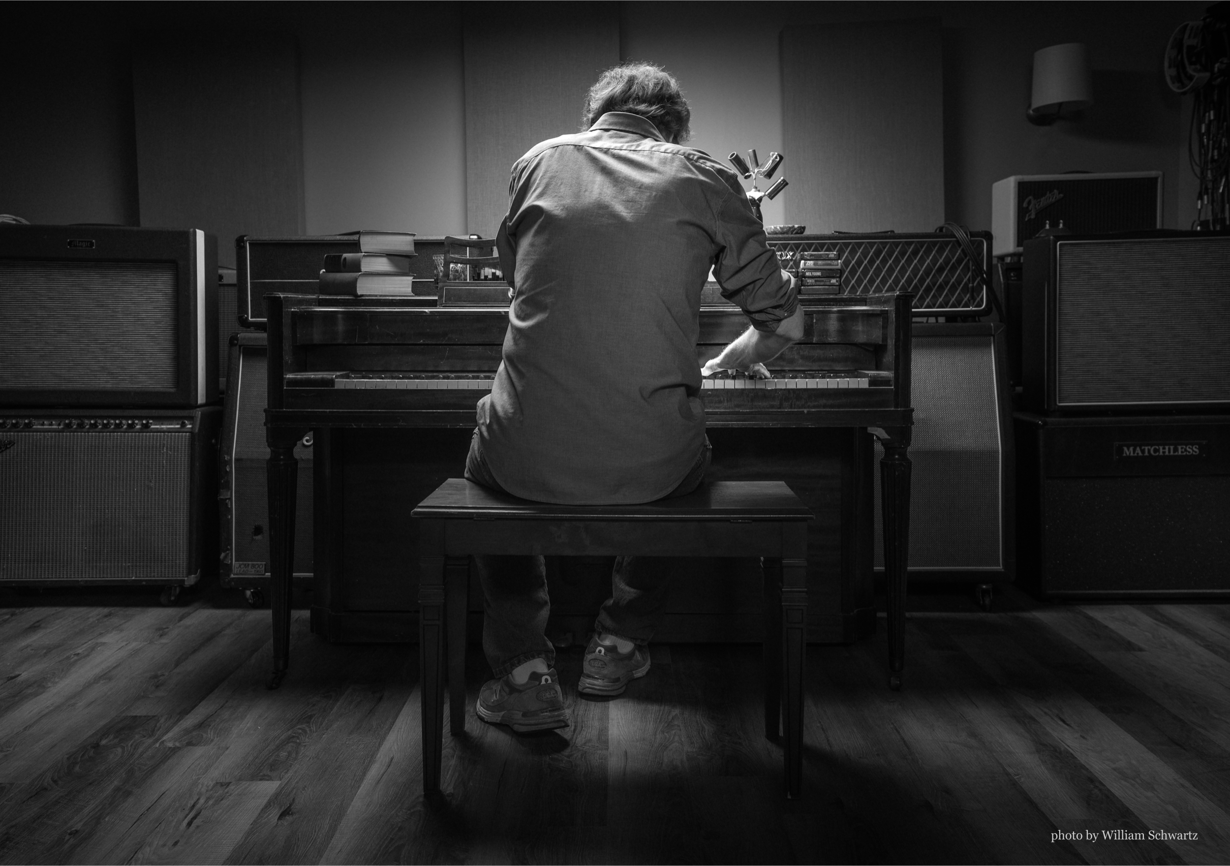 Jerry Hughes at the piano